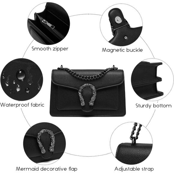 Crossbody Bags for Women Small Handbags PU Leather Shoulder Bag Red - Picture 5 of 7